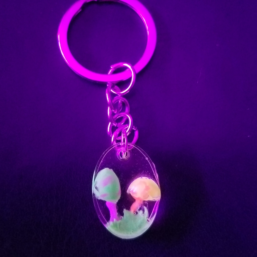 GLOW Mushroom Keychain